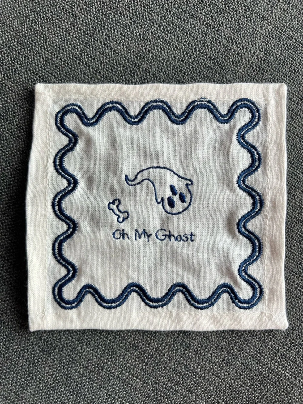 Anthropologie Halloween ghost boo cocktail party napkins 100% cotton - set of 4